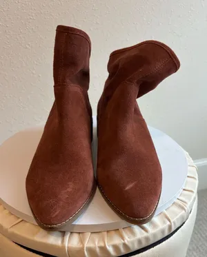 Splendid‎ Suede Ankle Boots Women 6.5 Brown Slouchy Western Pointed Toe Booties thumbnail 1