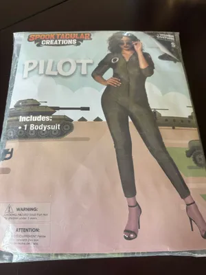 New Spooktacular Creations Pilot Costume Adult Women, Flight Suit, Jumpsuit thumbnail 2