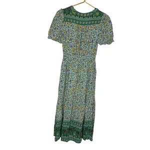 ✨💚 Petal + Pup Boho‎ Floral Button-Front Midi Dress Green US 4 💚✨ thumbnail 2