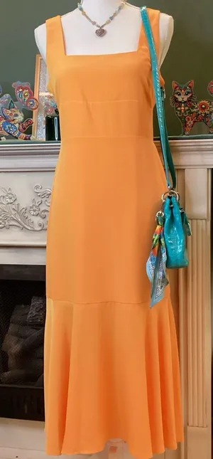 GB Orange‎ Midi Dress With Square Neckline From Dillard's thumbnail 1