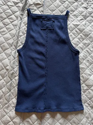 We The Free Ribbed Square-Neck Tank Top in Royal Blue thumbnail 3
