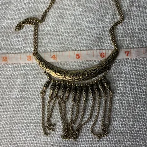 Paparazzi Fringe Fashion Brass Statement Necklace thumbnail 7