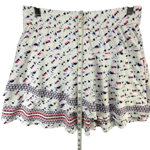Lucky In Love Ruffled Tiered Tennis Skort Womens S White‎ Abstract Sporty Chic thumbnail 9