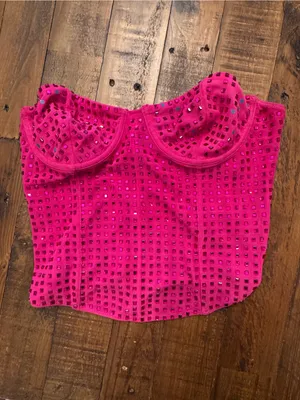 WHITE FOX Sequin Corset Top thumbnail 2