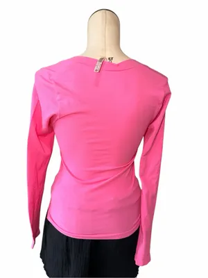 NWTO Free People Intimately Wide Awake Layer Henley Neon Rose M/L thumbnail 5