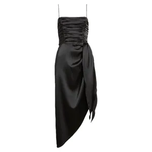 WAYF The Julia Ruched Asymmetric Satin Cocktail‎ Dress Size Medium thumbnail 7