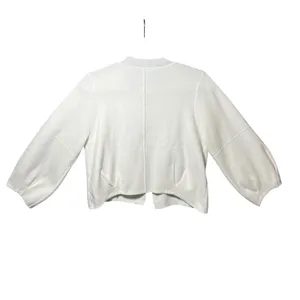 T Tahari Womens XL White Open Front‎ Cardigan Lantern Sleeve Cropped Sweater thumbnail 7