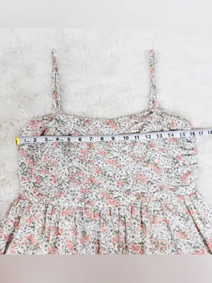 Peach Floral Spaghetti Strap Midi Dress Large Cottagecore Summer Wedding Guest thumbnail 12