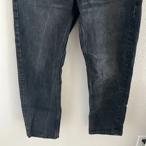 Zara Black Washed Denim Button Fly Straight Denim USA 6 thumbnail 6