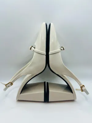 Zara Womens Cream Slingback Block Heels Square Toe Minimalist Chic Size 7 Mod thumbnail 10
