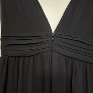 Lulus Black Deep V Neck‎ Empire Waist Maxi Dress Slit Size S thumbnail 7