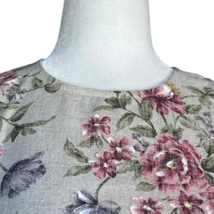 All That Jazz Floral Linen Blend Sleeveless Tan Dress Cottagecore 90s Medium New thumbnail 2