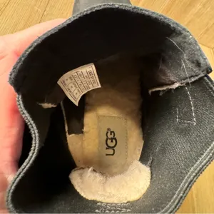 UGG Black Leather Indra Wedge Ankle Booties Shearling‎ Lining Rubber Sole sz 5.5 thumbnail 10