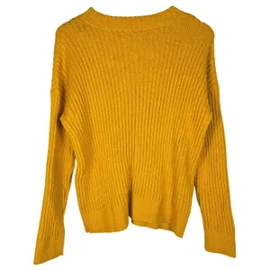 French Connection Womens Mustard Yellow Cable Knit Ribbed Sweater 78MSR Size S thumbnail 2