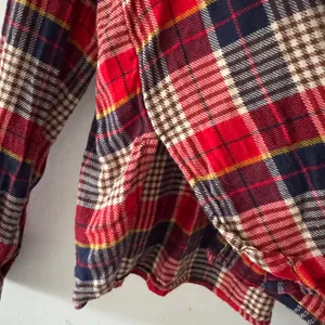 Aerie Red‎ Plaid Flannel Cotton Cozy Long Sleeve Pajama Lounge Button Down Top thumbnail 6