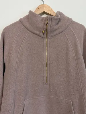 Lululemon Oversized Scuba Tumbled Fleece Funnel-Neck Half Zip Size XL / XXL Pink thumbnail 3