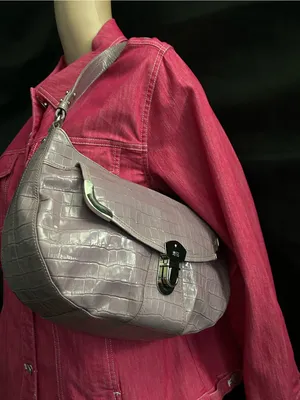 Maxx New York Lilac Croc-Embossed Shoulder Handbag thumbnail 15