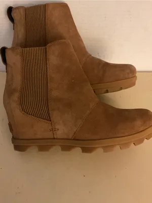 Sorel Women's Suede Chelsea Platform Joan of Artic wedge boots US 8.5 thumbnail 4