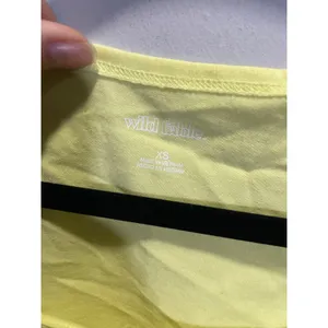 Wild Fable Tank Top Womens XS Yellow‎ Square Neck Cropped Casual Basic Summer thumbnail 3