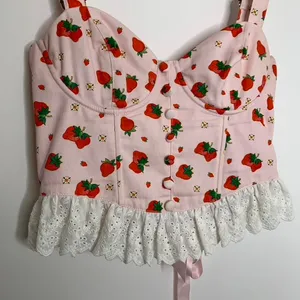 DollsKill Strawberry Shortcake Meadow Greeting Corset Top Strawberry Medium thumbnail 6