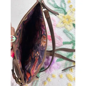 Artisan BY LANG Brown Faux Leather Tassel Crossbody Shoulder‎ Bag thumbnail 6