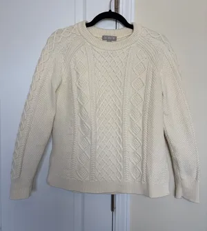 J Crew Cotton cable-knit crewneck sweater Women’s Size S Cotton Fisherman Core thumbnail 1
