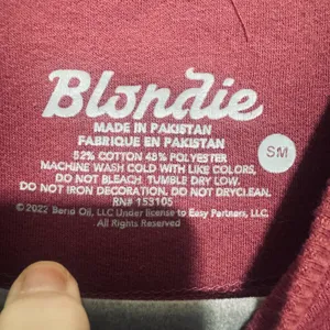 Blondie Deborah Harry Band Logo Sweatshirt Womens S Burgundy Retro 1977 Graphic thumbnail 3