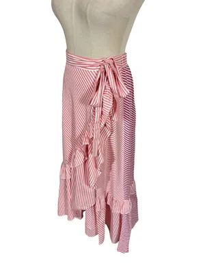 Anthropologie Maeve Penny Ruffled Striped Midi Skirt thumbnail 8