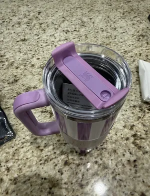 Stanley Tumbler The Quencher H2.0 Purple Striped With Handle Lid 40oz thumbnail 3