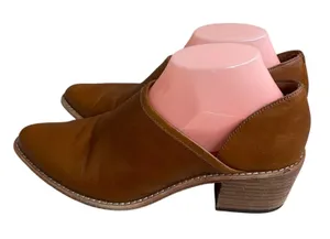 Madewell Brady women's Saddle Brown Leather‎ Pointed Toe Block Heel Shoes Sz 9 thumbnail 1