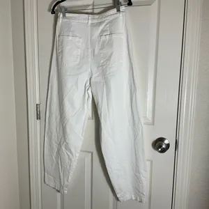 Zara High-Waisted Balloon Fit Pants - Off-White Size 4 thumbnail 9