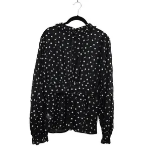 Lulus Blouse Womens M Sheer Floral Long Sleeve Ruffle Neck Keyhole Back Top thumbnail 2