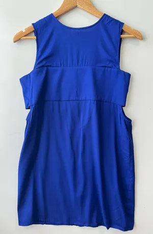 Alexander Wang Blue Sleeveless Cutout Silk Crepe Mini‎ Dress Size 2 thumbnail 1