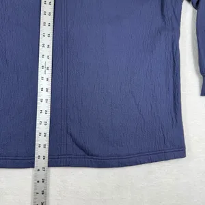 Aerie Blue Textured Boho Tassel Tie Split Neck Puff Sleeve Top Size‎ Medium thumbnail 5