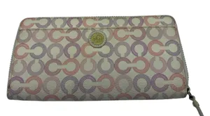 Coach Signature C Dot Cream Multi Zip Around Wallet thumbnail 1