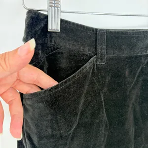 Ann Taylor Loft Velvet Mini Skirt Sz 2 Black Indie Gothic Y2K Holiday Academia thumbnail 11