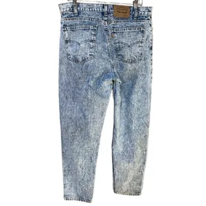 Vintage Levi's Acid Washed Orange Tab 550 Relaxed Taper Jeans Denim 36 X 32 thumbnail 4