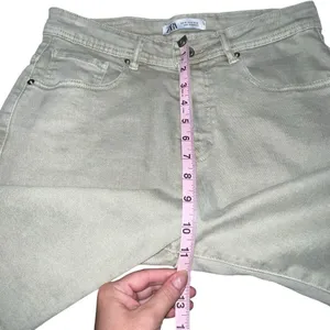 Zara Women High‎ Waisted Denim Jean Shorts 8” Size 31 Tan Mom Casual Summer Boho thumbnail 5