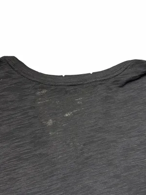 Free People Jordan Tee Carbon Black Cutout V Neck Distressed Slouchy T Shirt M thumbnail 8
