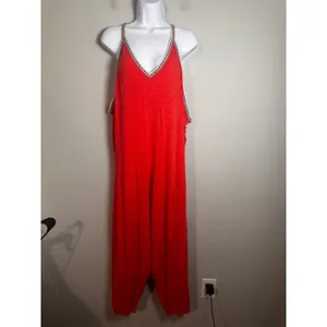 Pitusa Pima Inca Jumpsuit Blood Orange Harem Drop Crotch Standard M‎ L XL Peru thumbnail 2