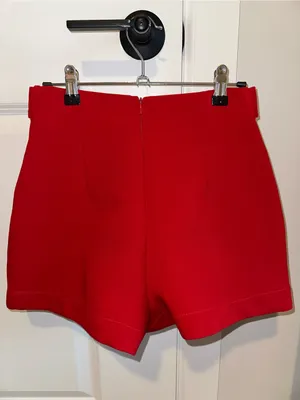Zara Crisscross Button Mini Skort - Red thumbnail 3