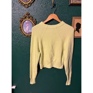 Free People Light Green Sweater Size XS thumbnail 2