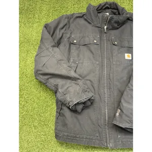 Carhartt Quick Duck Jacket Mens XL Black Canvas Woodward Traditional Insulated‎ thumbnail 3