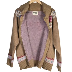 Savanna‎ Jane One More Shot Longhorn Floral Knitted Cardigan Sweater Size M thumbnail 3