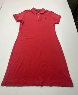 Ralph Lauren Sport Womens Size Medium Polo Dress‎ Pink Short Sleeve Preppy thumbnail 1
