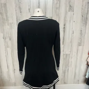 Soho New York & Company street Black Long Sleeve V Neck Stripe Trim Dress Preppy thumbnail 7