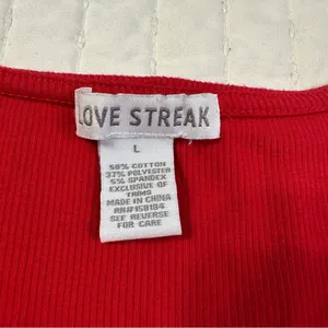 Vintage Y2K 90s Love Streak Red Crop Top Corset thumbnail 5
