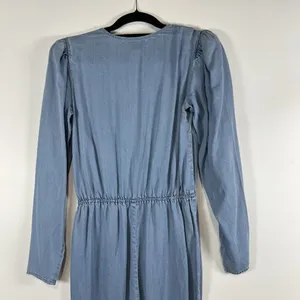 Lovers & Friends Jumpsuit Size S Blue Chambray Denim Long Sleeve Boho‎ Chic thumbnail 8