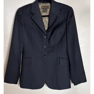 Ariat‎ Womens Size 10 Regular Worsted Wool 3 Button Blazer Pin Stripe Career thumbnail 1
