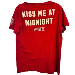 Victoria's Secret PINK Women M‎ Texas A&M Sequin V-Neck T-Shirt Maroon thumbnail 2